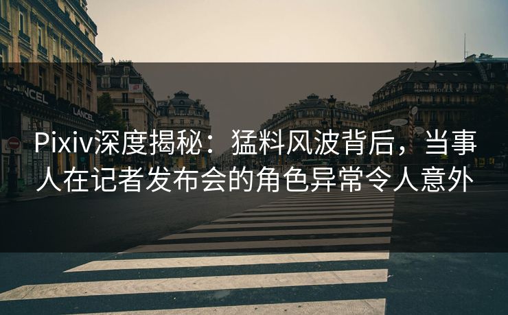 Pixiv深度揭秘：猛料风波背后，当事人在记者发布会的角色异常令人意外  第1张