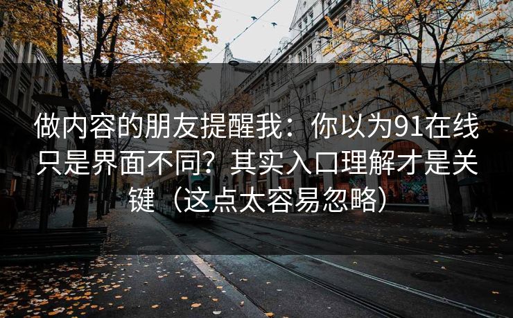 做内容的朋友提醒我:你以为91在线只是界面不同?其实入口理解才是关键(这点太容易忽略)